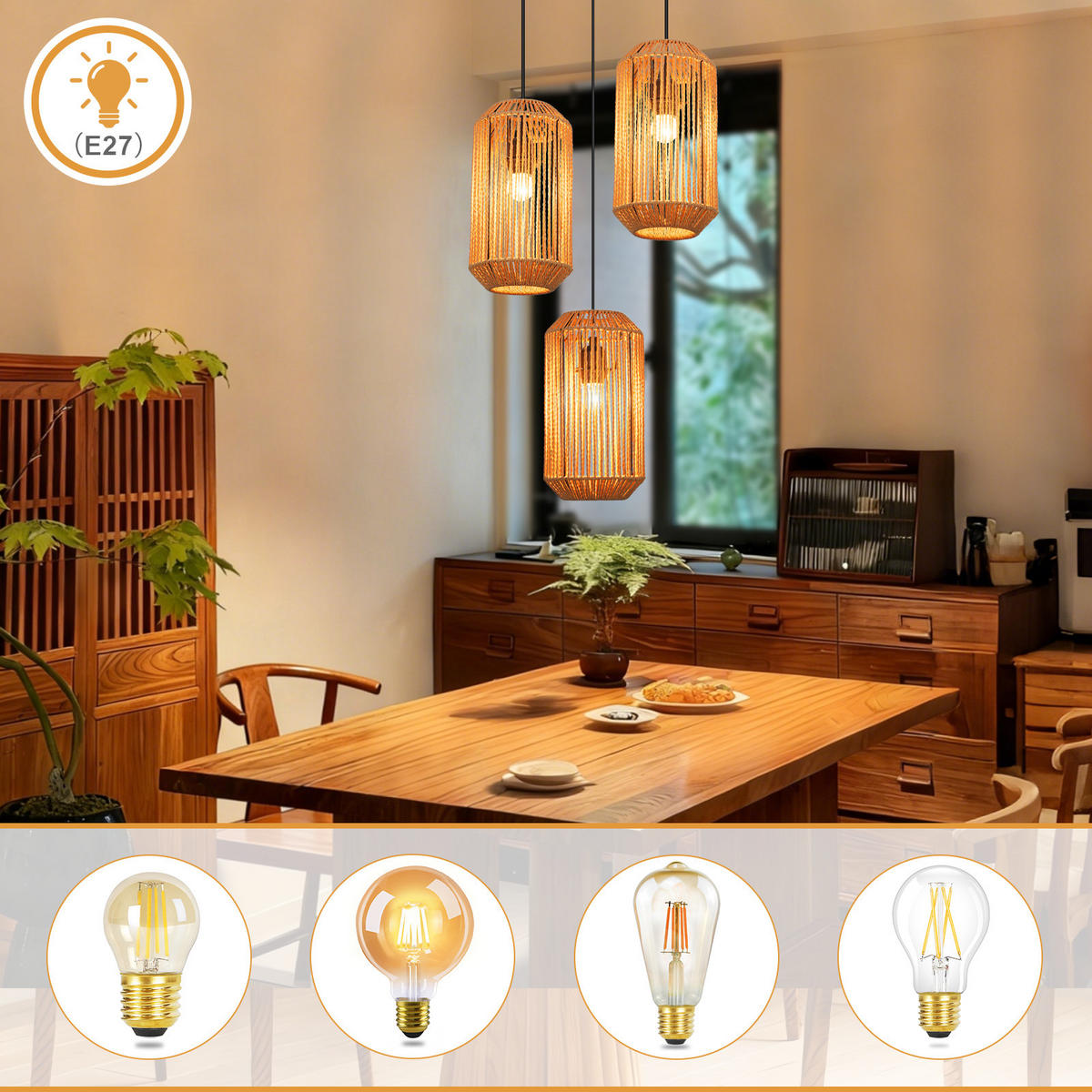 PENDELLEUCHTE Ulysses 30/30/150 cm - Braun, Metall (30/30/150cm) - ZMH