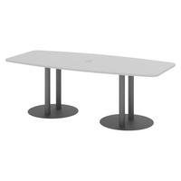 KONFERENZTISCH klein KT22 103/220/74 cm in Grau/Säule in Graphitfarben - Graphitfarben/Grau, Holzwerkstoff (103/220/74cm) - bümö