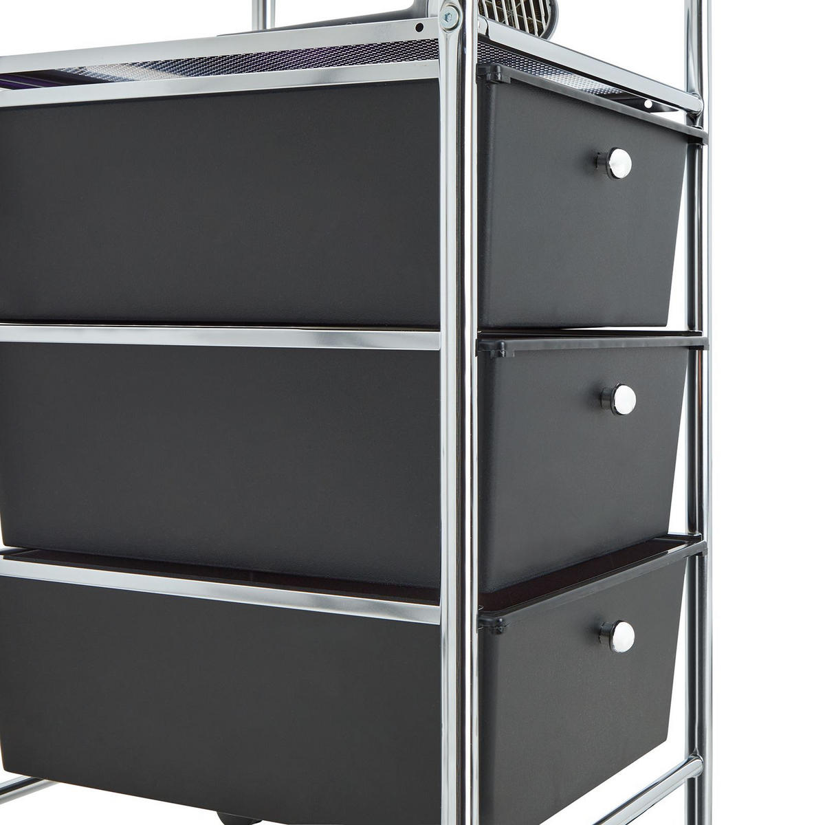 BADROLLWAGEN GINA - Schwarz, Kunststoff/Metall (33/92/40cm) - IDIMEX