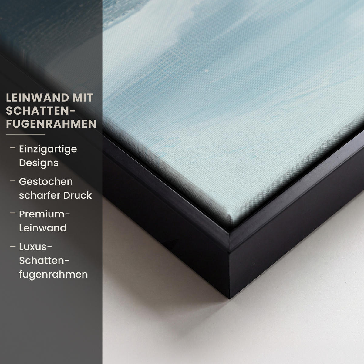 LEINWAND Bilder mit Rahmen - Wald – Winter – Natur – Abstrakt – Schnee - 60x90 - Weiß, Textil (60/90cm) - MuchoWow