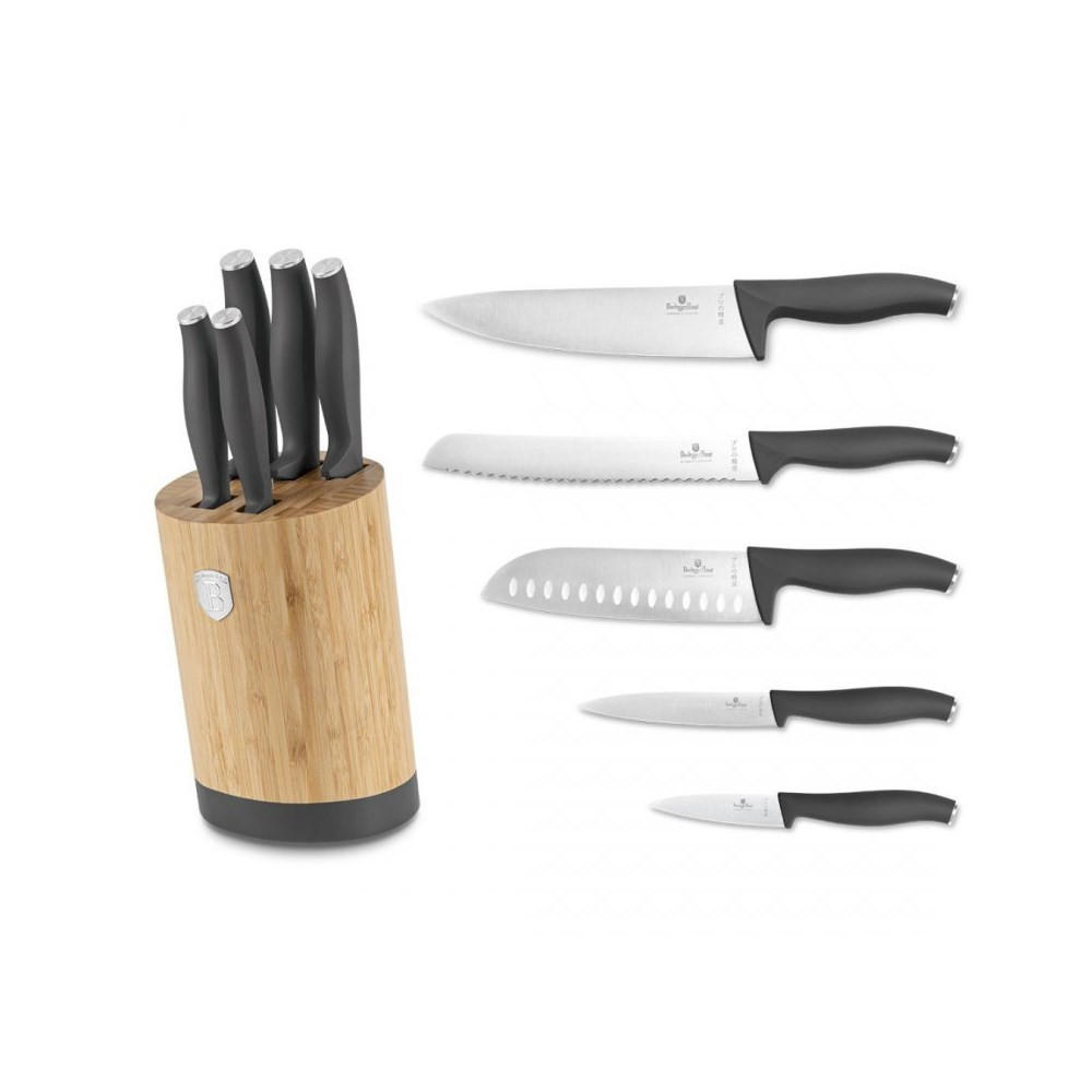 MESSERSET Silber 30/10/30 cm BH2672 - Silberfarben, Naturmaterialien - Berlinger Haus