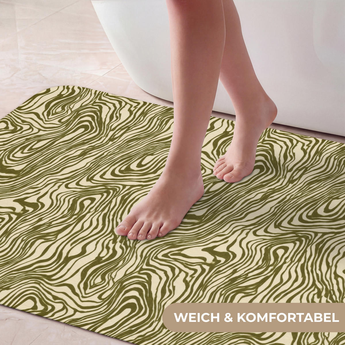 KOUPELNOVÁ PŘEDLOŽKA Abstraktní - Mramor - Zelený 120x60 cm - tmavě zelená, textil/plast (120/60cm)