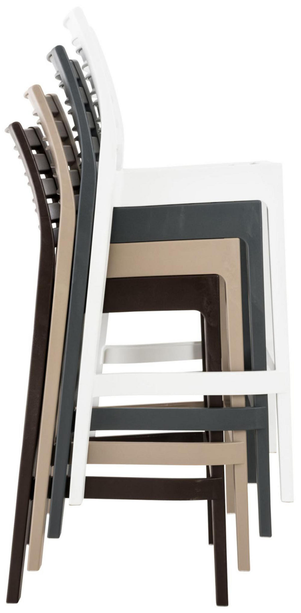 BARHOCKER 4er Set Kunststoff dunkelgrau - Chromfarben/Dunkelgrau, Kunststoff (45/105/51cm) - CLP