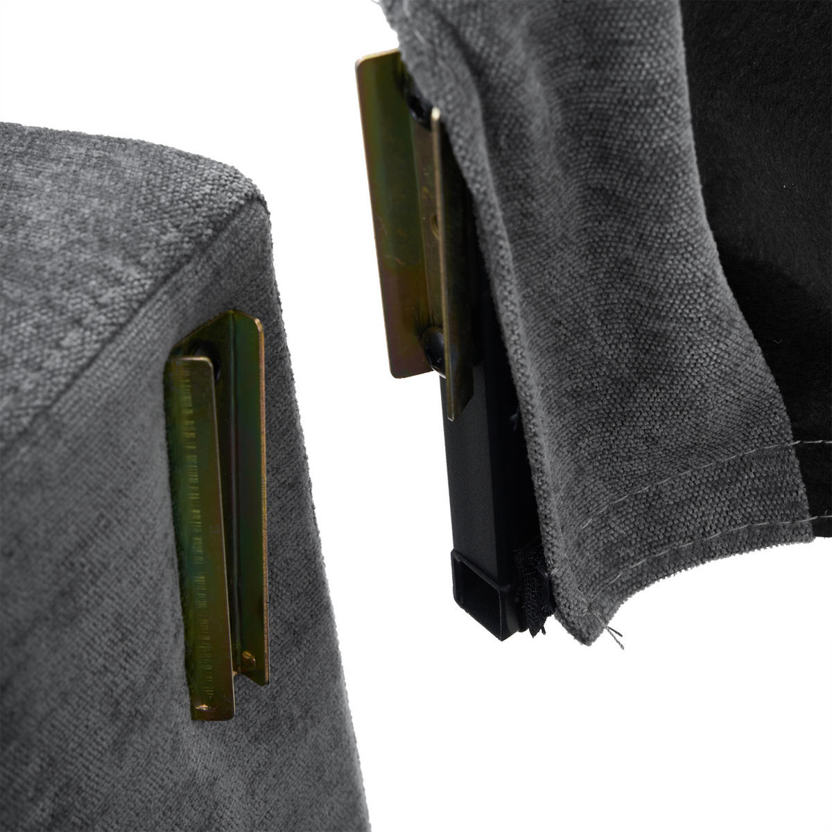 ECKSOFA Leinen Grau mit USB, Type-C und Getränkehaltern - Grau, Holzwerkstoff/Textil (202/137cm) - WISHDOR