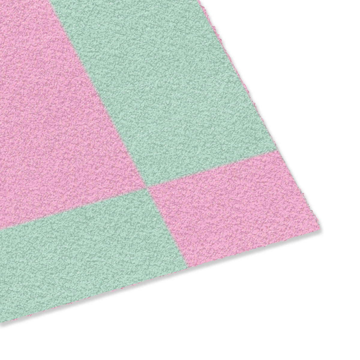 FUSSMATTE Schachbrettmuster - Grün - Rosa - Würfel Fußabtreter 90x60 cm - Mintgrün, Kunststoff (90/60cm) - MuchoWow