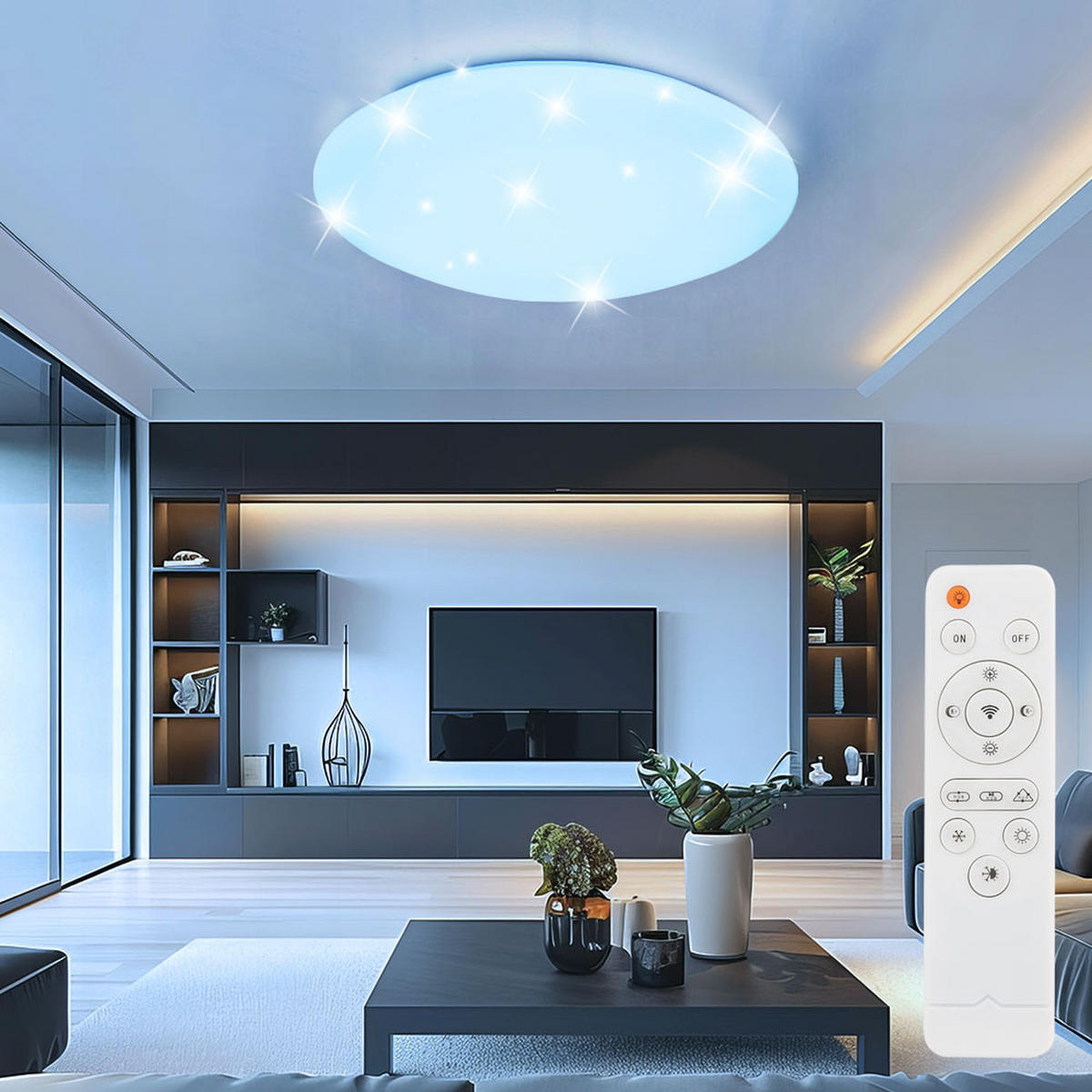 LED DECKENLEUCHTE ATREJU I Weiß Metall Acryl - Weiß, Metall (50/50/14cm)