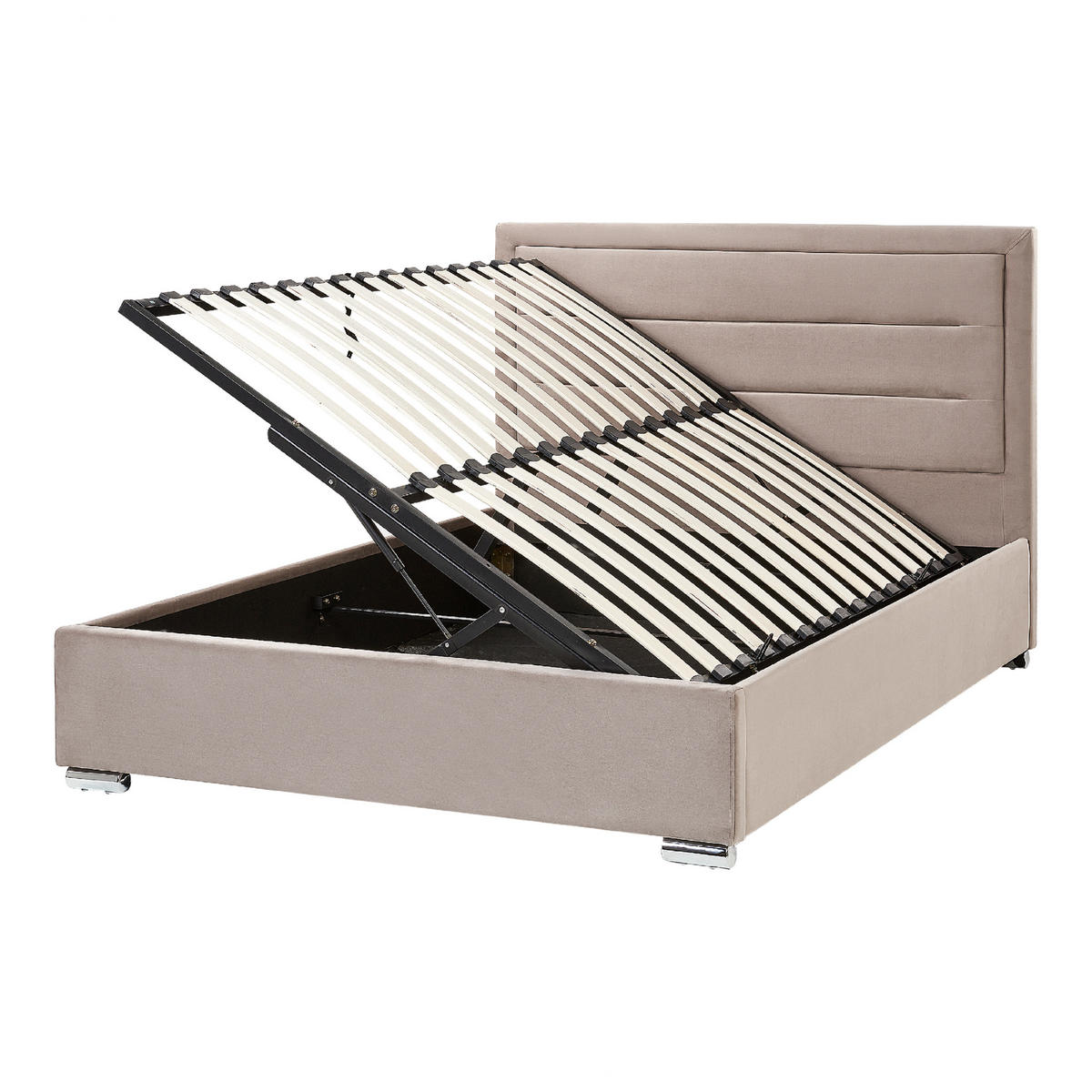 POLSTERBETT 140x200 cm Beige Rouen - Taupe, Textil (140/200cm) - Beliani