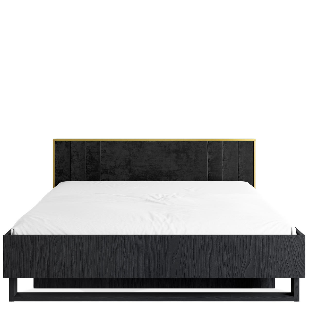 BETTGESTELL VIDIS Doppelbett mit Bettkasten - Schwarz, Holzwerkstoff (180/200cm) - KONSIMO®