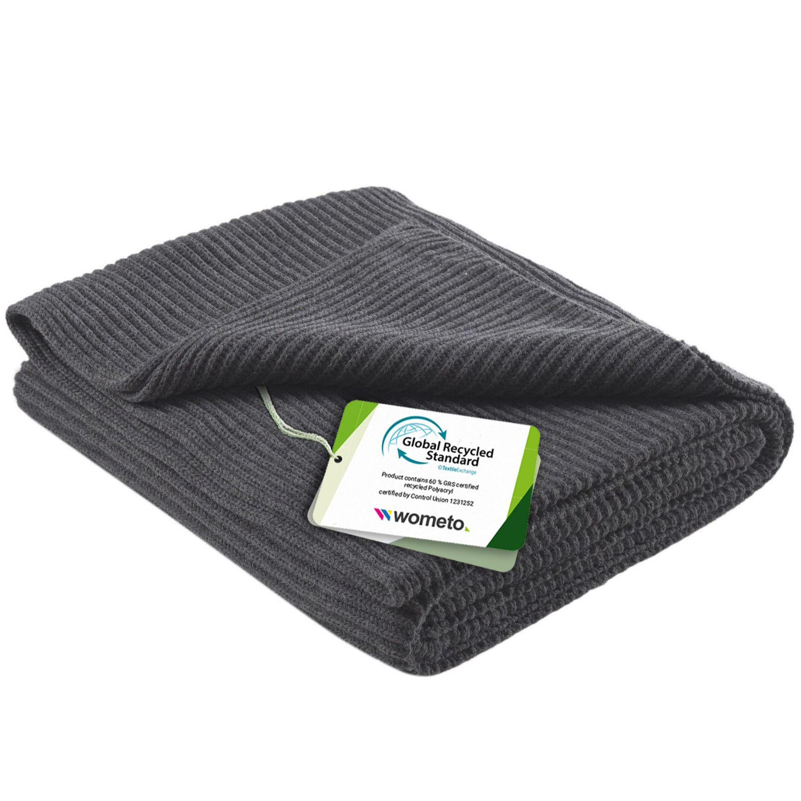 STRICKDECKE eco-line dunkelgrau 140/190 cm aus 60% recycelten Materialien - Dunkelgrau, Textil (140/190cm) - wometo