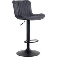 BARHOCKER Linea Samt schwarz - Schwarz, Textil/Metall (48/107/54cm) - TPFLiving