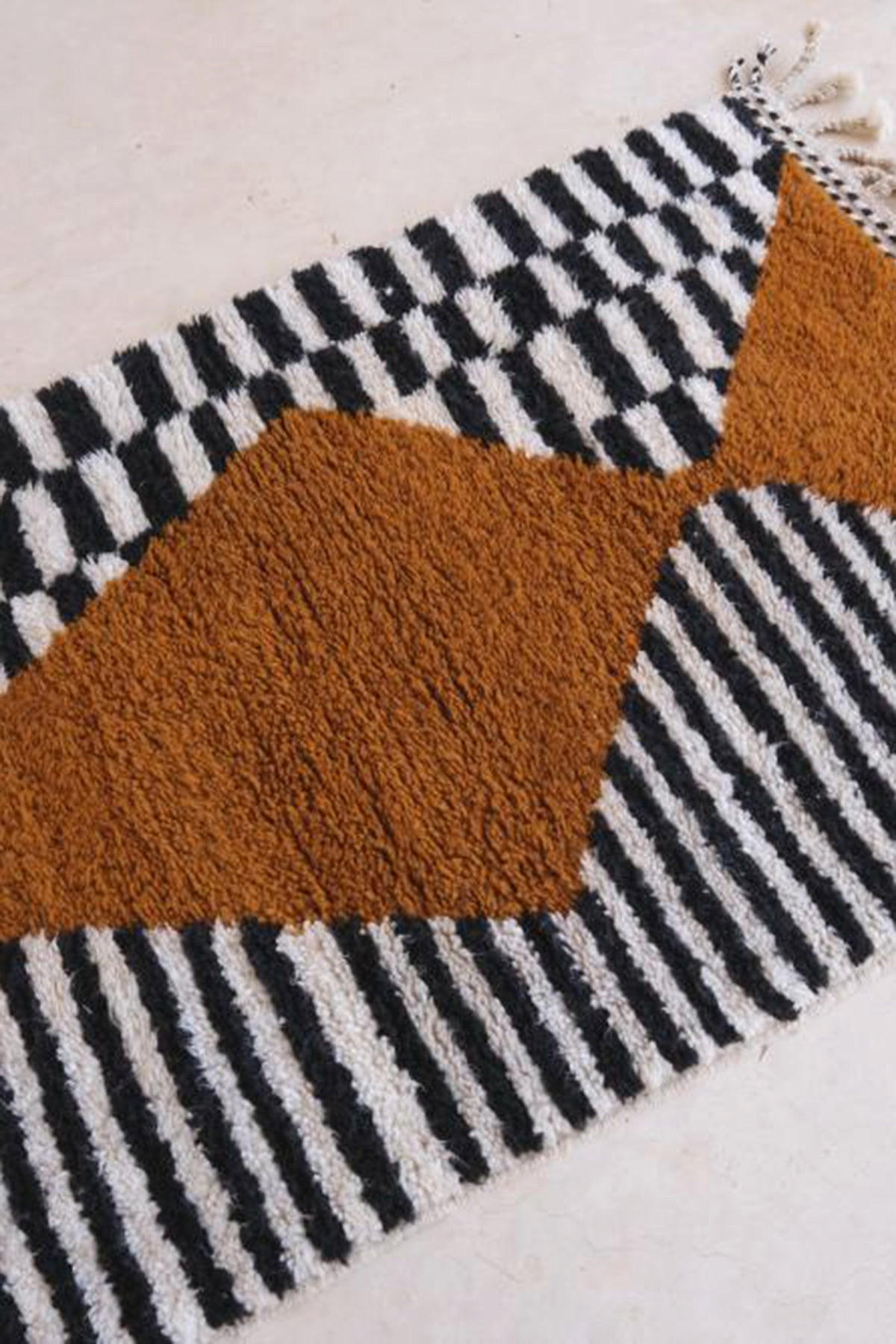 BERBERTEPPICH aus Marokko aus reiner Wolle bruin - Braun, Naturmaterialien (80/341cm) - AFK Living