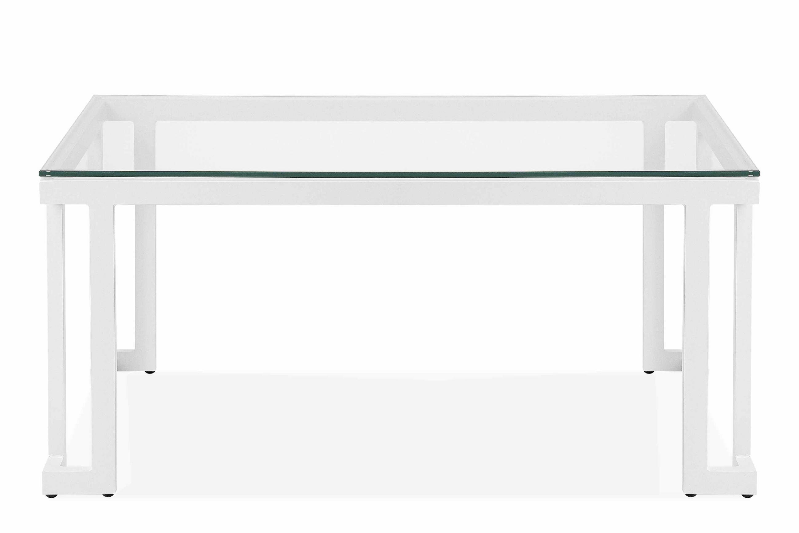 GARTENTISCH TRIGLO gehärtetes Glas, Modern, Weiß - Weiß, Glas/Metall (60/90/41cm) - KONSIMO®