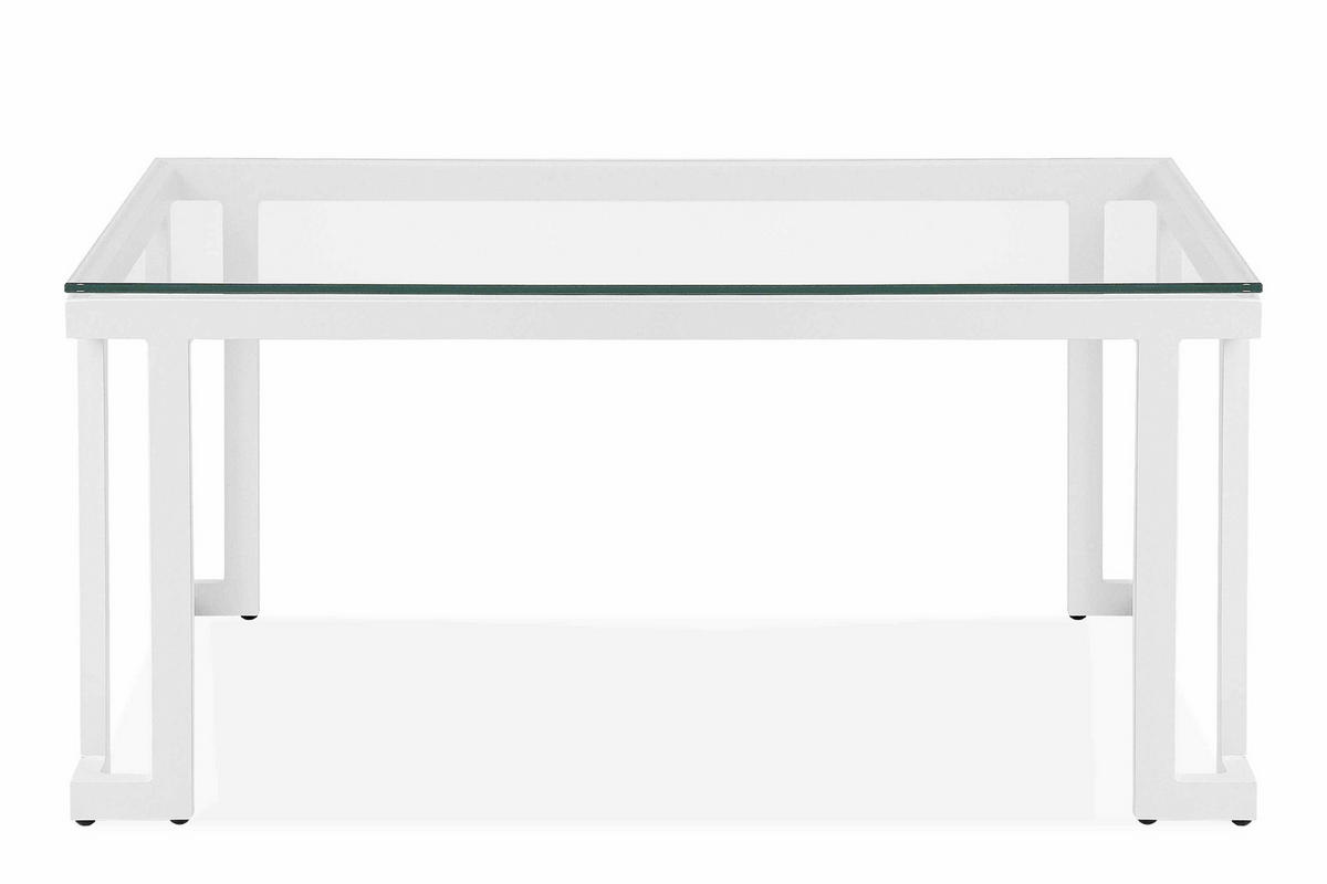GARTENTISCH TRIGLO gehärtetes Glas, Modern, Weiß - Weiß, Glas/Metall (60/90/41cm) - KONSIMO®