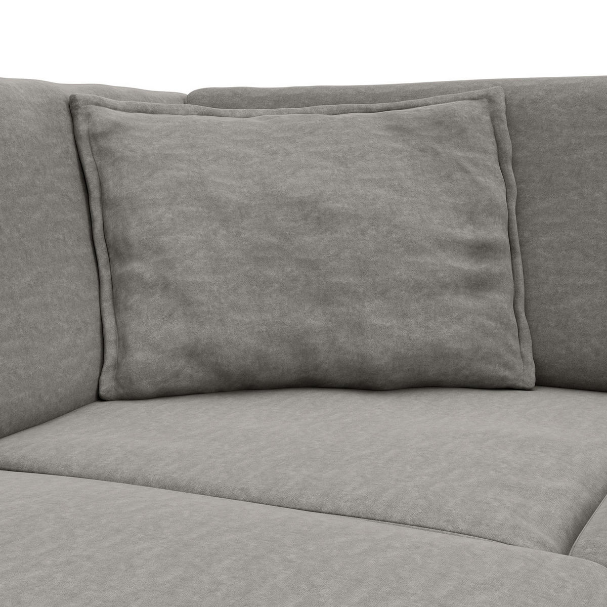 ECKSOFA mit Ottomane - Schwarz/Grau, Kunststoff/Textil (328/272cm) - home24