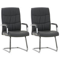 SCHWINGSTUHL 2er Set Lederlook grau - Grau, Textil/Metall (49/105/60cm) - CLP
