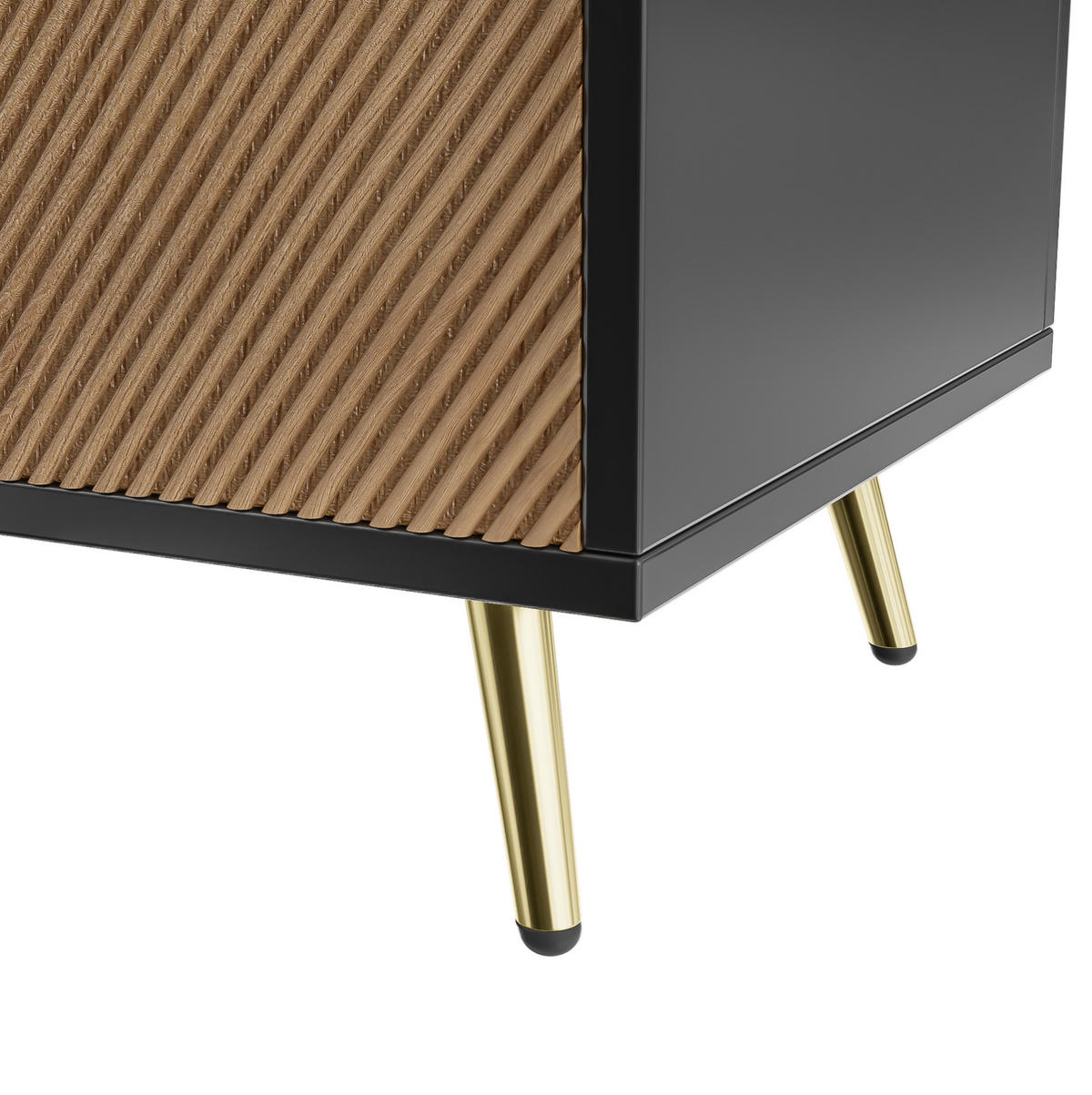 KOMMODE aus MDF & Spanplatte 160x40x75cm in Schwarz mit Soft-Close - Schwarz, Holzwerkstoff (160/75/40cm) - Modfu