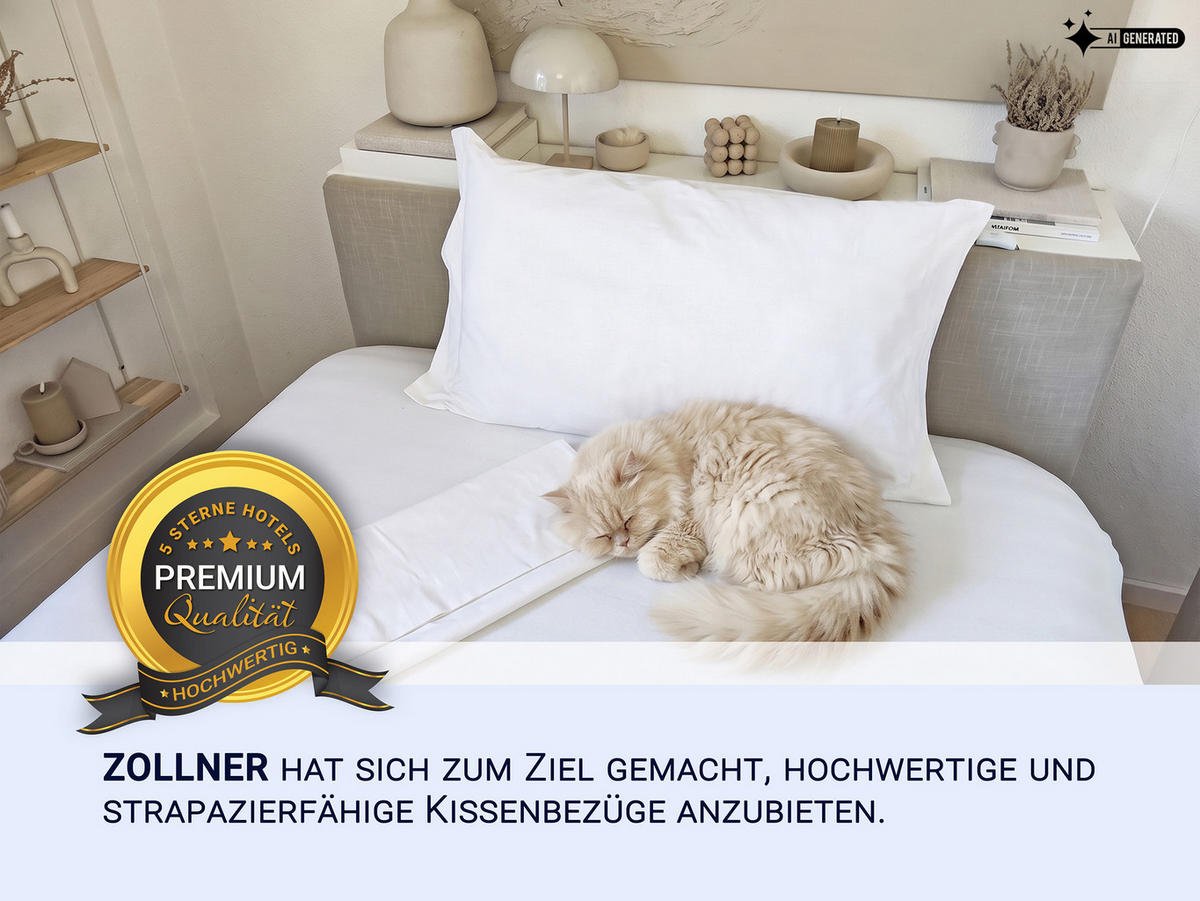 KISSENBEZUG, 2er-Set, 50x70 cm, 100% Baumwolle, Weiß - Weiß, Textil (50/70cm) - Zollner
