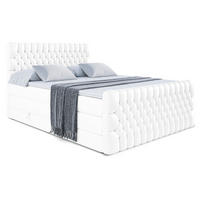 BOXSPRINGBETT SERENE-Z KING - 180 x 200 - H3/H4 - Weiß Hochglanz - Weiß Hochglanz, Holzwerkstoff (180/200cm) - ALTDECOR