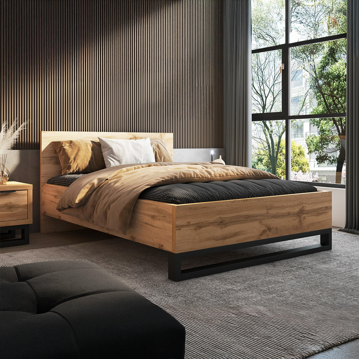 POSTEL 140/200 Eden Dřevo - hnědá, kompozitní dřevo (140/200cm) - Petits-meubles