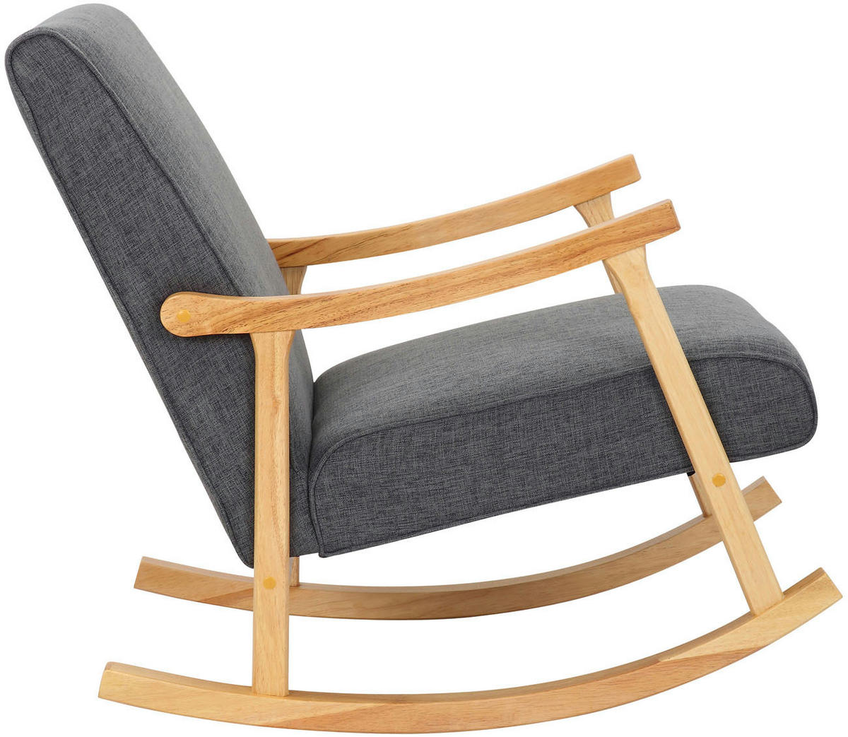 SCHAUKELSTUHL Stoff hellgrau - Hellgrau, Holz/Textil (67/82/92cm) - CLP