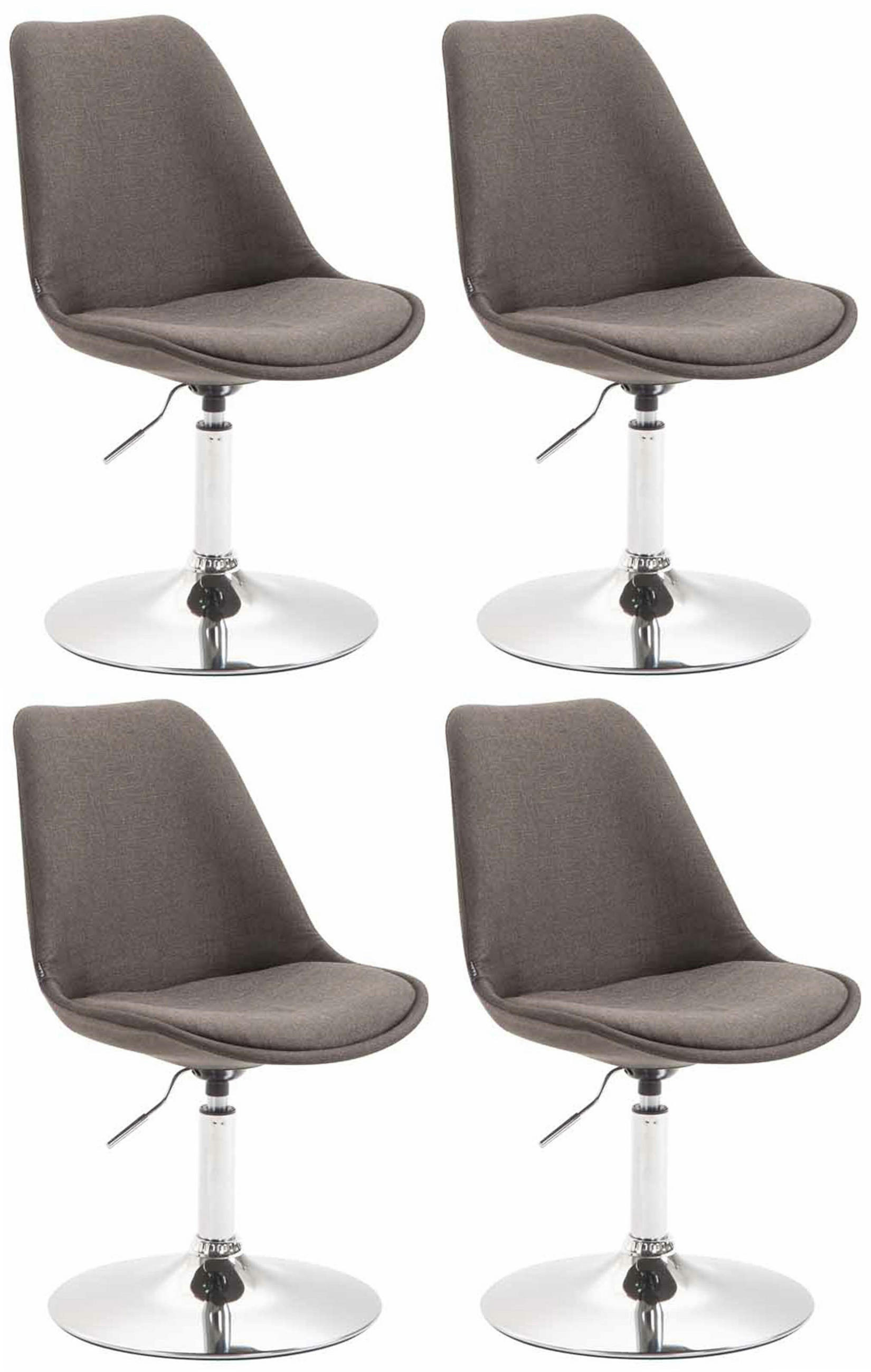STUHL 4er Set Stoff dunkelgrau - Chromfarben/Dunkelgrau, Textil/Metall (48/76/57cm) - CLP