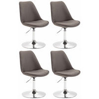STUHL 4er Set Stoff dunkelgrau - Chromfarben/Dunkelgrau, Textil/Metall (48/76/57cm) - CLP