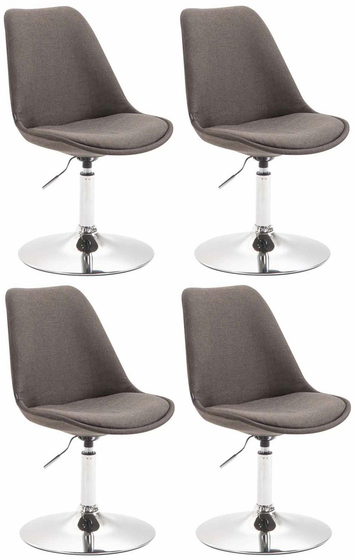 STUHL 4er Set Stoff dunkelgrau - Chromfarben/Dunkelgrau, Textil/Metall (48/76/57cm) - CLP