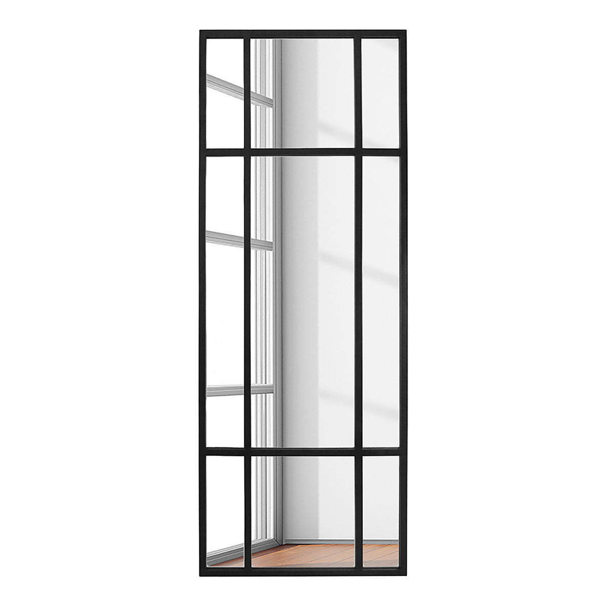 SPIEGEL - rechteckig - Metall - Schwarz - Schwarz, Metall (60/160/3cm) - home24