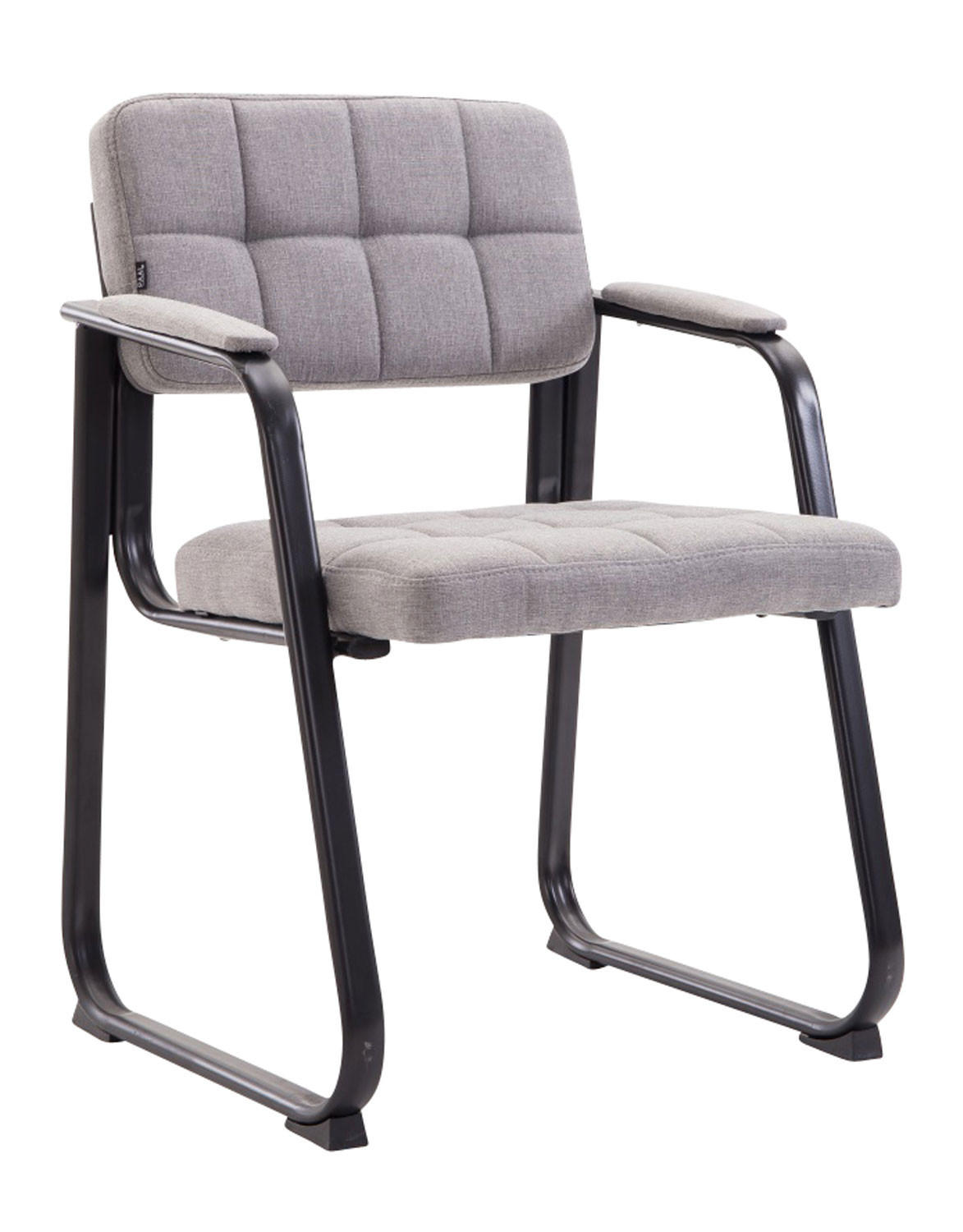 BESUCHERSTUHL London Stoff Hellgrau Konferenzstuhl Bürostuhl - Hellgrau, Textil (59/84/58cm) - DELUKE