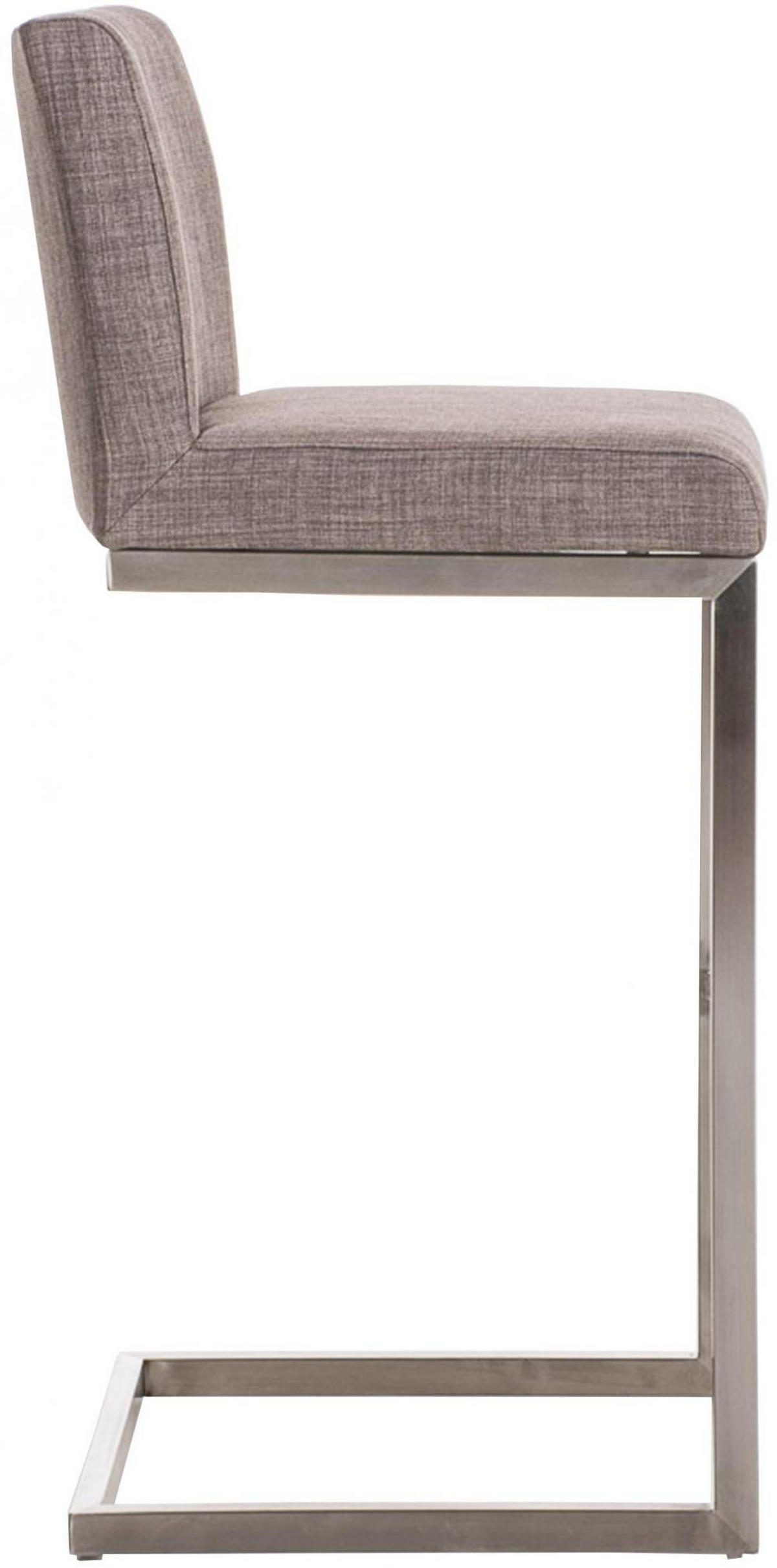 BARHOCKER Stoff Grau - Chromfarben/Grau, Textil/Metall (42/104/48cm) - CLP