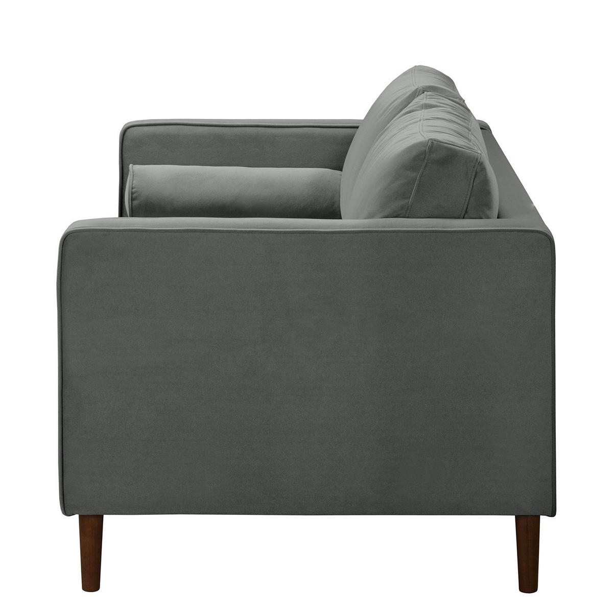 2-SITZER SOFA - Samt - Grau, Textil (150/80/86cm) - home24