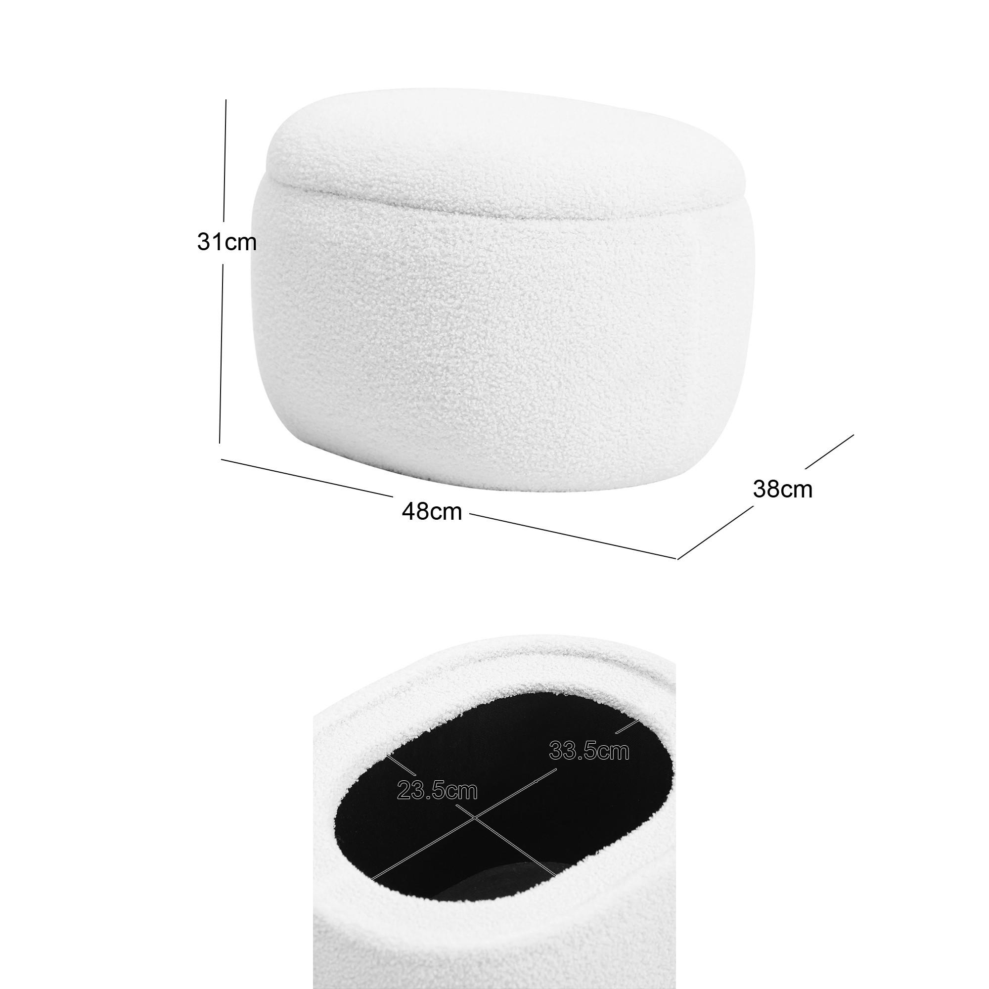 Thumbnail - Nordlys Pouf, Rot, Textil, 48x31x35 cm, Wohnzimmer, Hocker, Poufs