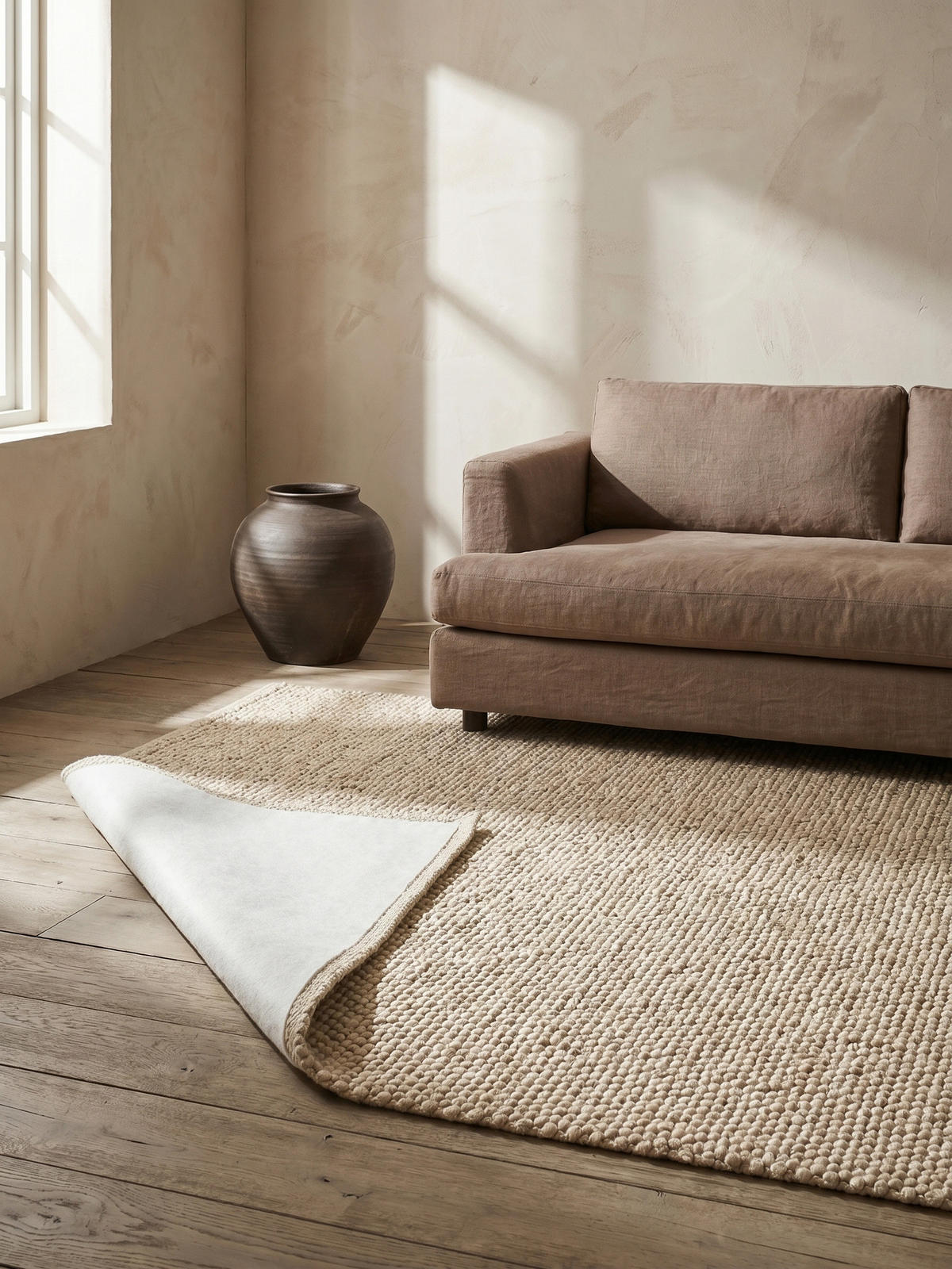 ANTI-RUTSCH-UNTERLAGE, einfarbig, Weiß, 140 x 230 cm - Weiß, Textil (230/140cm) - KADIMA DESIGN