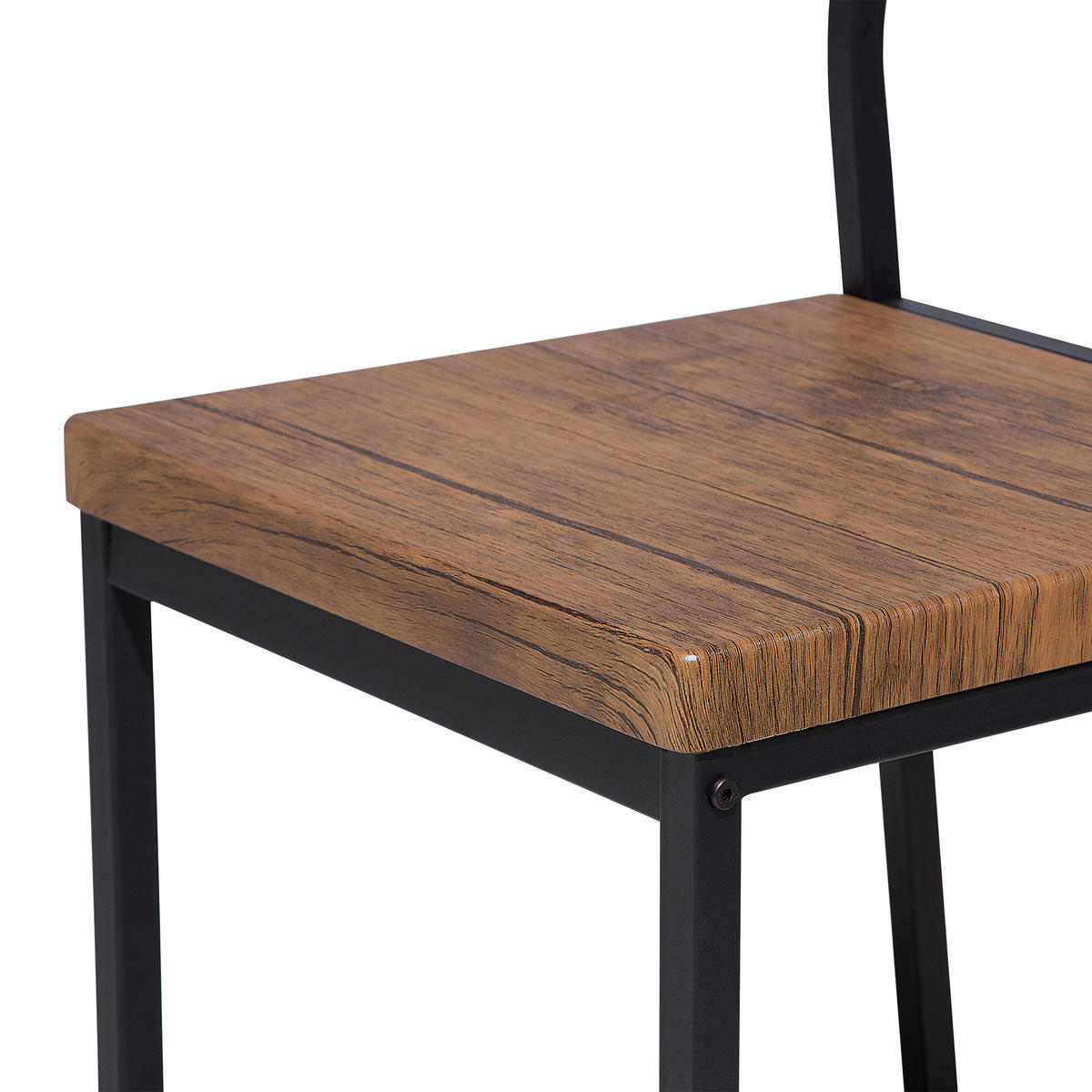 STUHL-SET 6 Holzwerkstoff Dunkler Holzfarbton Laredo - Dunkelbraun, Holzwerkstoff/Metall (38/86/42cm) - Beliani