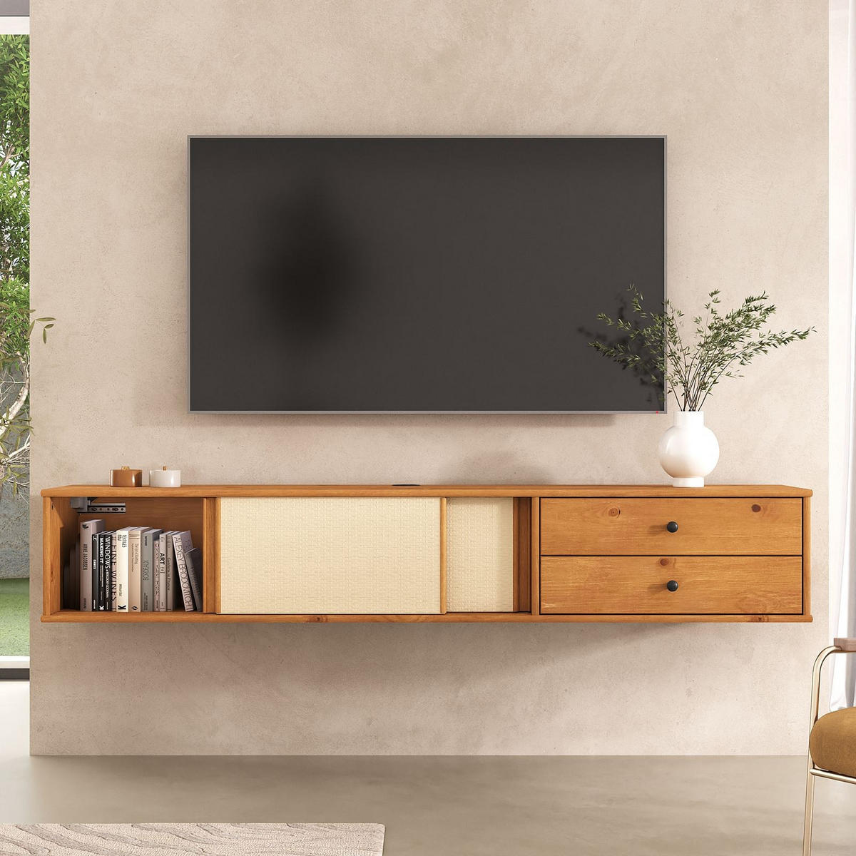 LOWBOARD SIMONA Eiche - Eichefarben, Holz (175/30/34cm) - IDIMEX