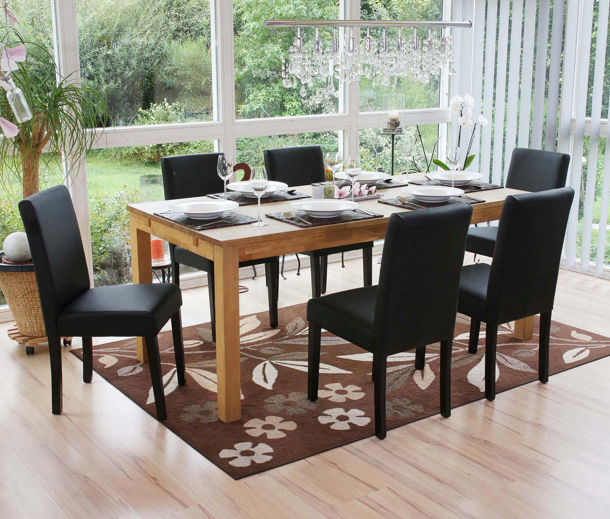 ESSZIMMERSTUHL 6er-Set klassisch und zeitlos 90x43x56cm Sitzhöhe 45cm Kunstleder dunkle Beine Schwarz matt - Schwarz, Kunststoff (43/90/56cm) - CHEFGASTRO