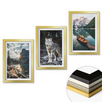WANDBILDER 3er Set - 20x30 cm Goldrahmen - Berge, Seen, Wölfe, Natur - Goldfarben, Kunststoff (20/30cm) - ArtPrintCave