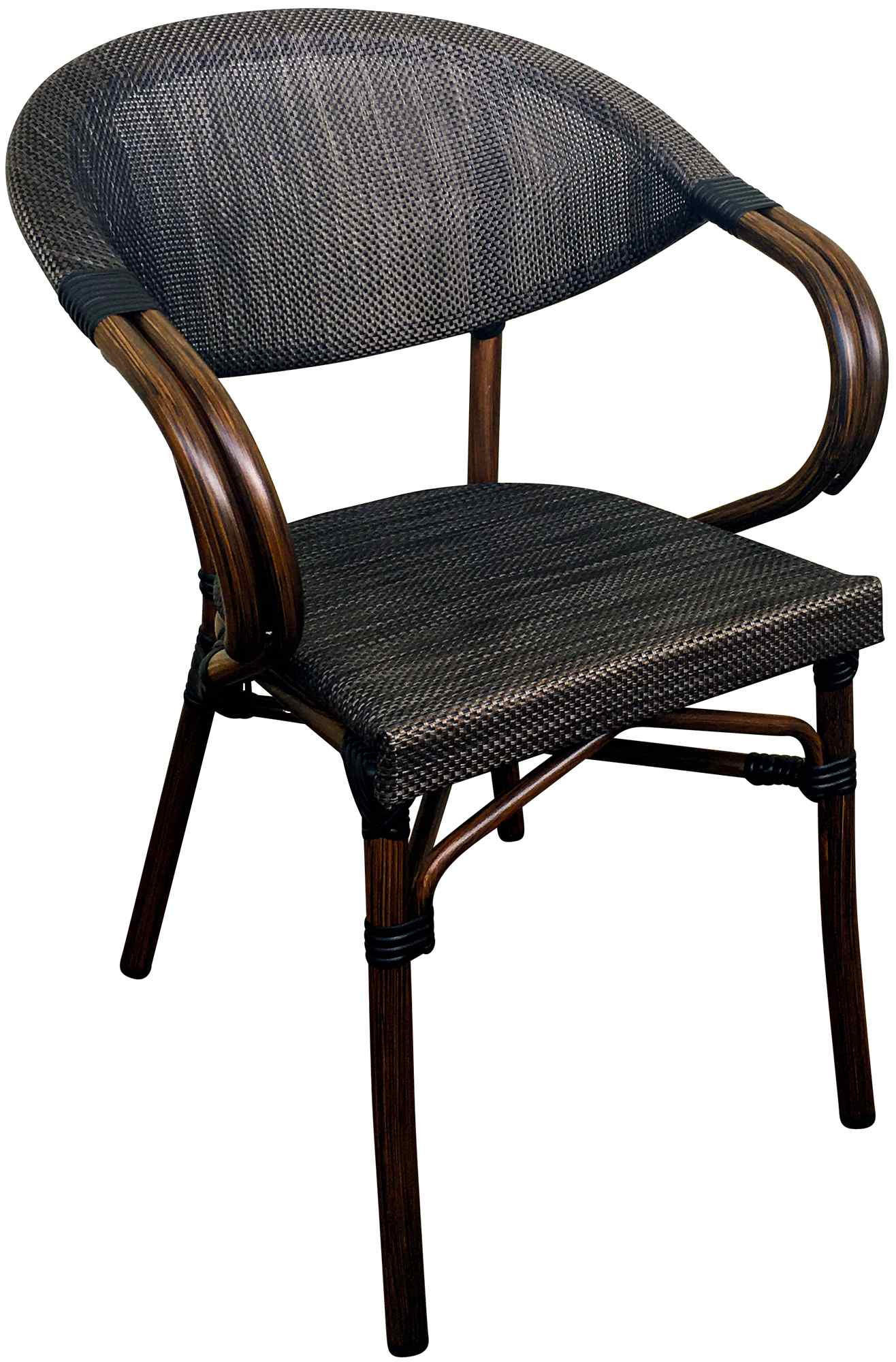 BISTROSTUHL Mia Stapelbar Französisch-Mediterran 57x57x83cm Stoff Coffee Gartenstuhl - Mokka, Kunststoff (57/83/57cm) - DELUKE