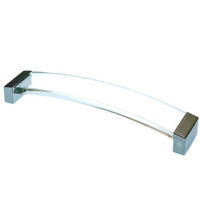 MÖBELGRIFF BA 160mm Küchengriff Acrylglas & Chrom glänzend Schrankgriff modern - Chromfarben, Metall (3.2/2.8/17cm)