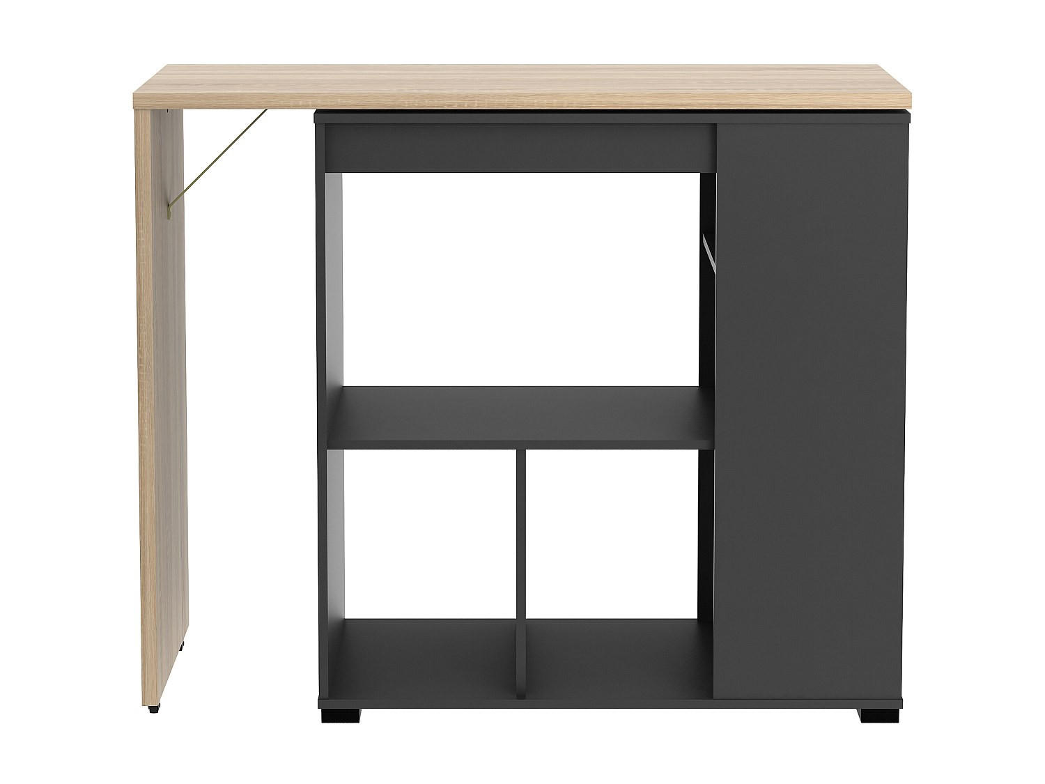 BARMÖBEL - 2 Personen - Holz, Platte - Anthrazitgrau, Naturfarben Hell - SATURNE - Anthrazit/Naturfarben, Holz (172/100/39.6cm) - Vente-Unique