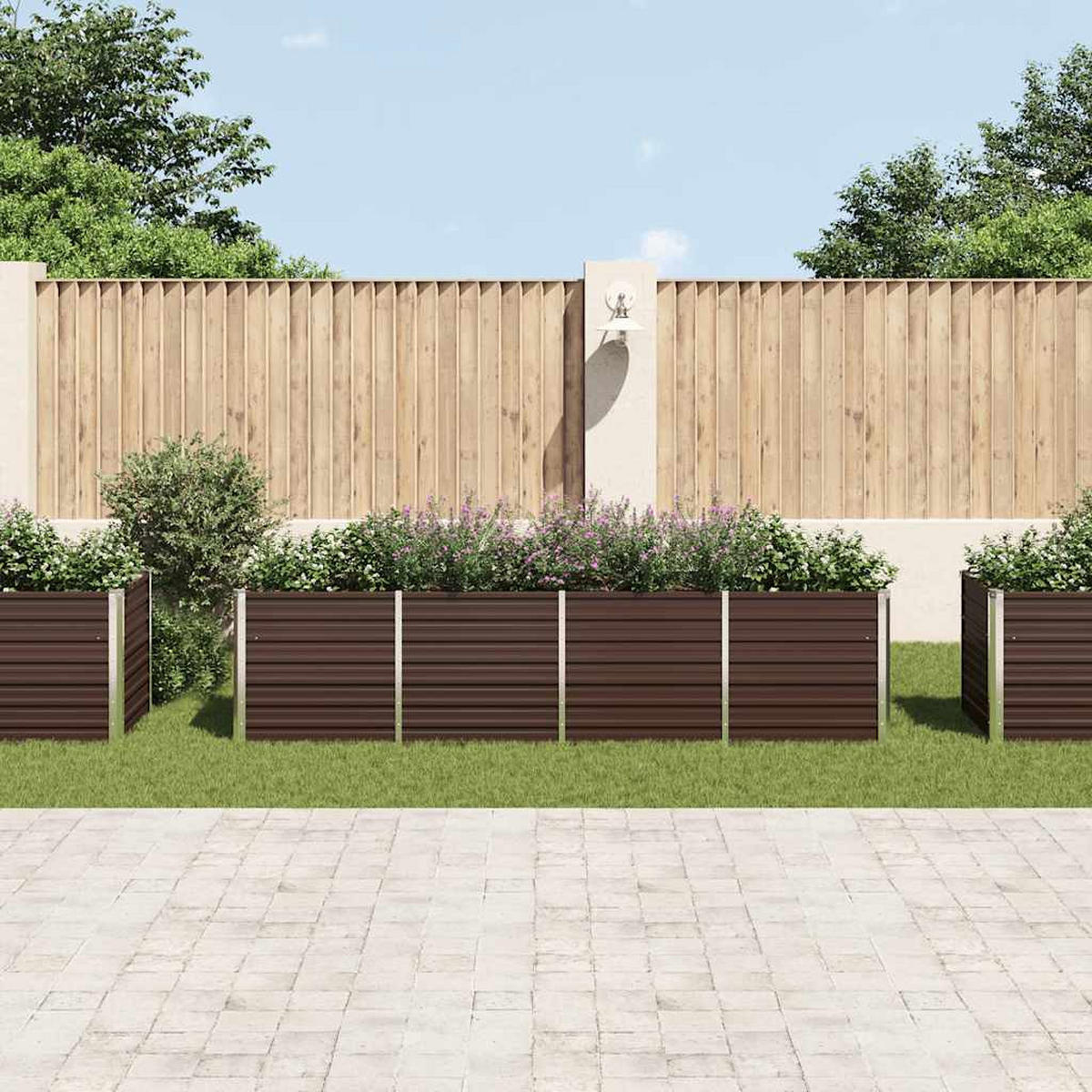 GARTEN-HOCHBEET Braun 320/80/77 Cm Verzinkter Stahl - Braun, Metall (80/77/320cm) - vidaXL