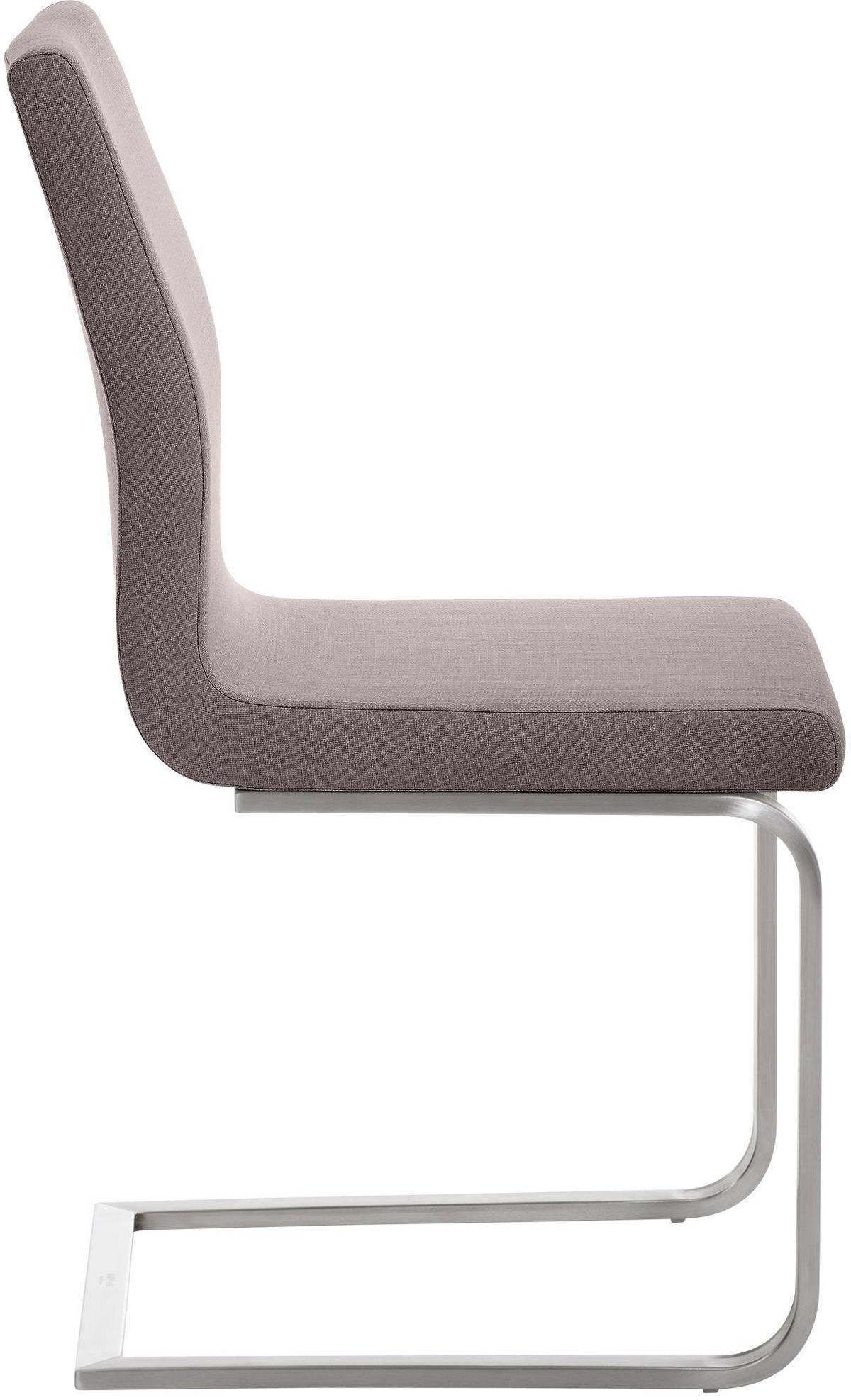 SCHWINGSTUHL Stoff Grau - Edelstahlfarben/Grau, Textil/Metall (40/90/50cm) - CLP