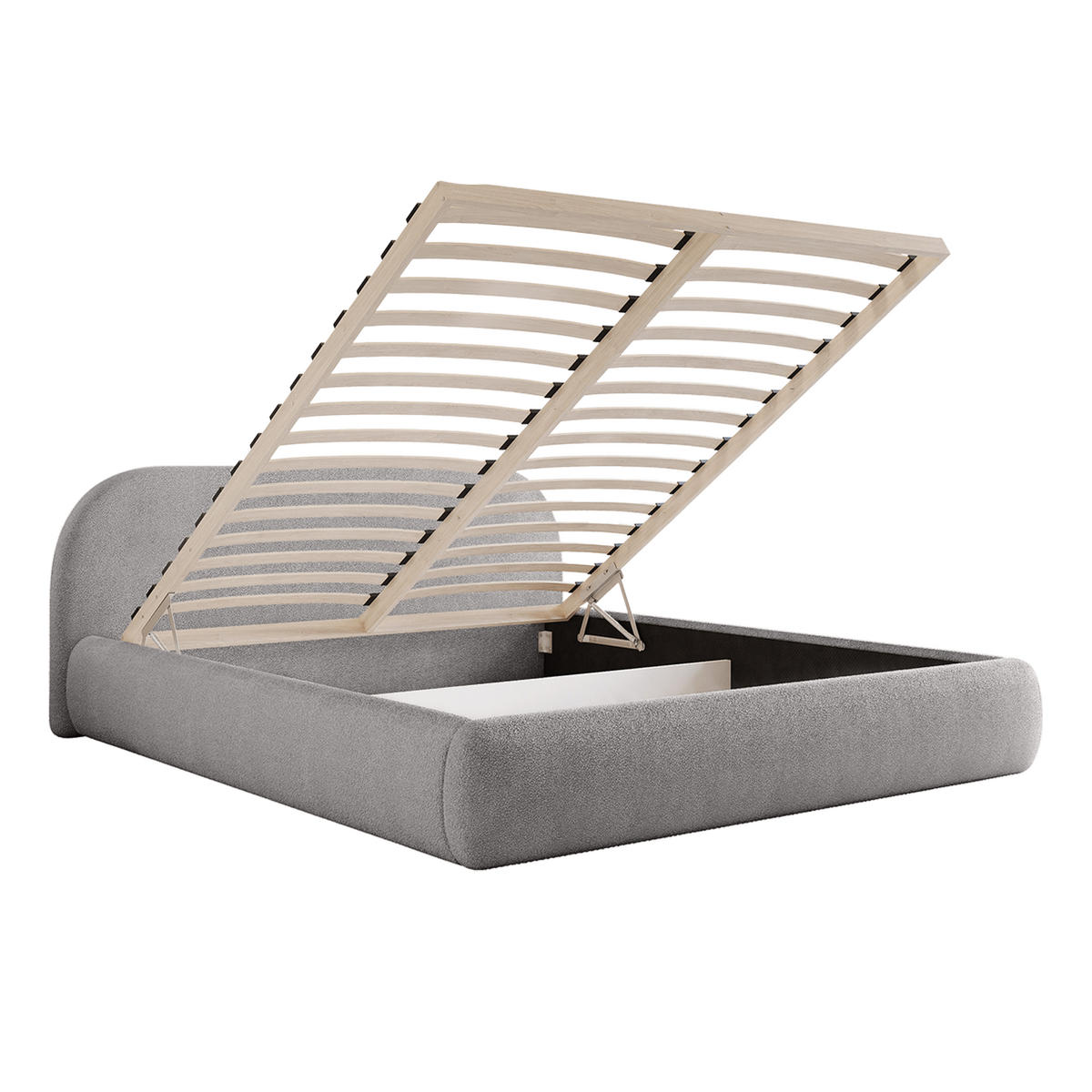 POLSTERBETT Lloret 160x200 cm, Hellgrau - Hellgrau, Textil (200/160cm) - Fedve