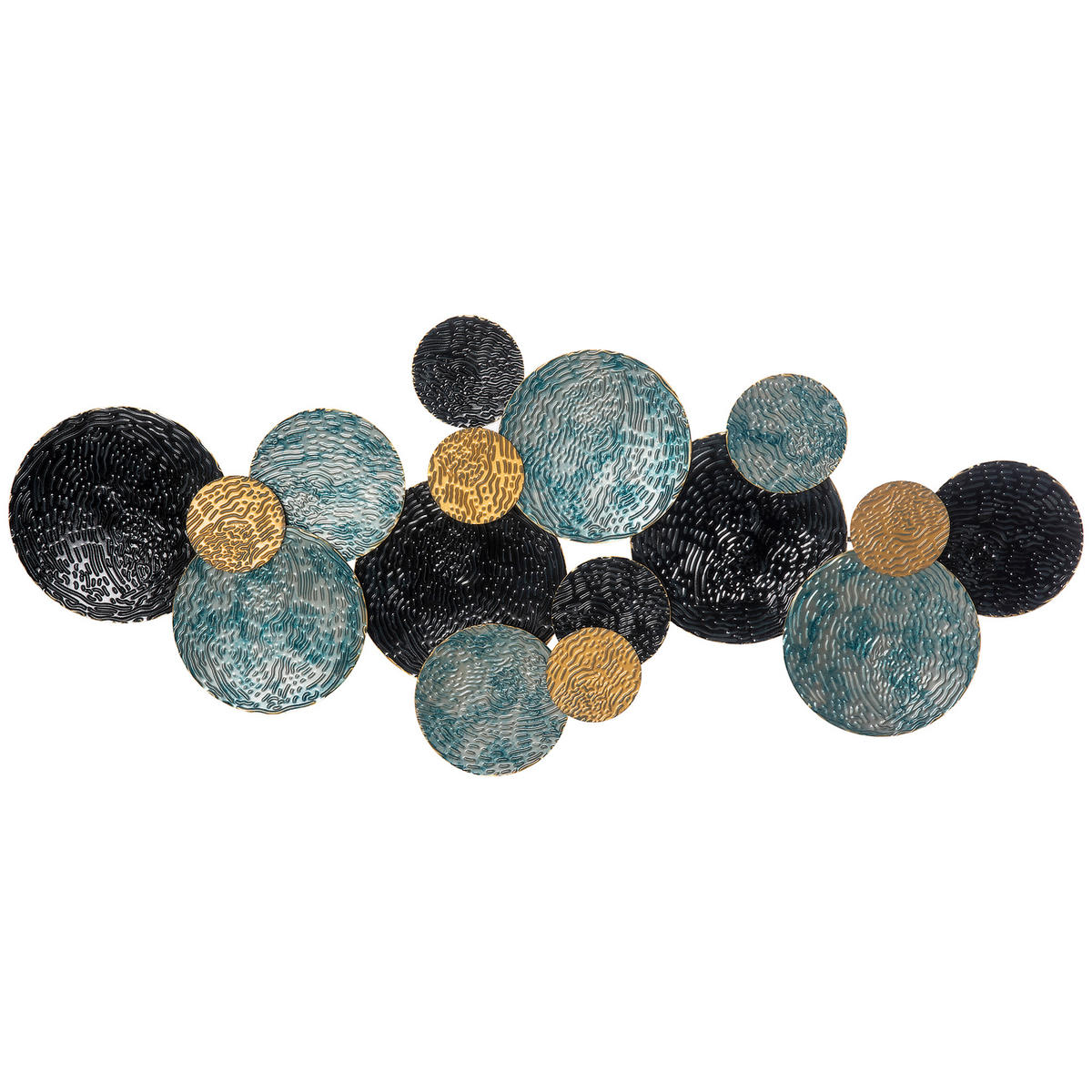 WANDDEKORATION, Eisen, Gold+Blau+chwarz - Multicolor, Metall (4/53/121cm) - HOMCOM