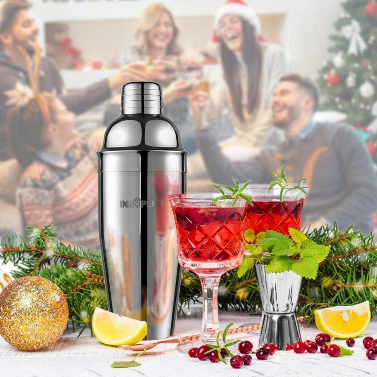 COCKTAIL Shaker Set Edelstahl 750 ml - Silberfarben, Metall (9.2/9.2/19.6cm)