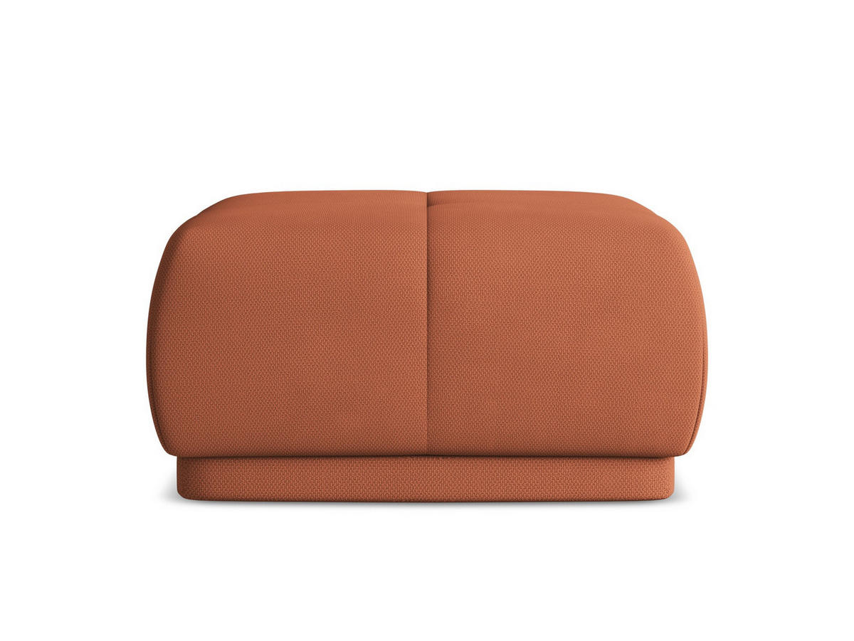 POUF Chenille Stoff Orange - Terra cotta/Schwarz, Kunststoff/Textil (60/35/60cm) - Makamii