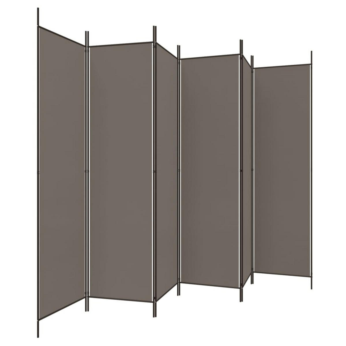 PARAVENT 6-teilig Anthrazit 300/220 Cm Stoff - Anthrazit, Textil (300/220/0.1cm) - vidaXL