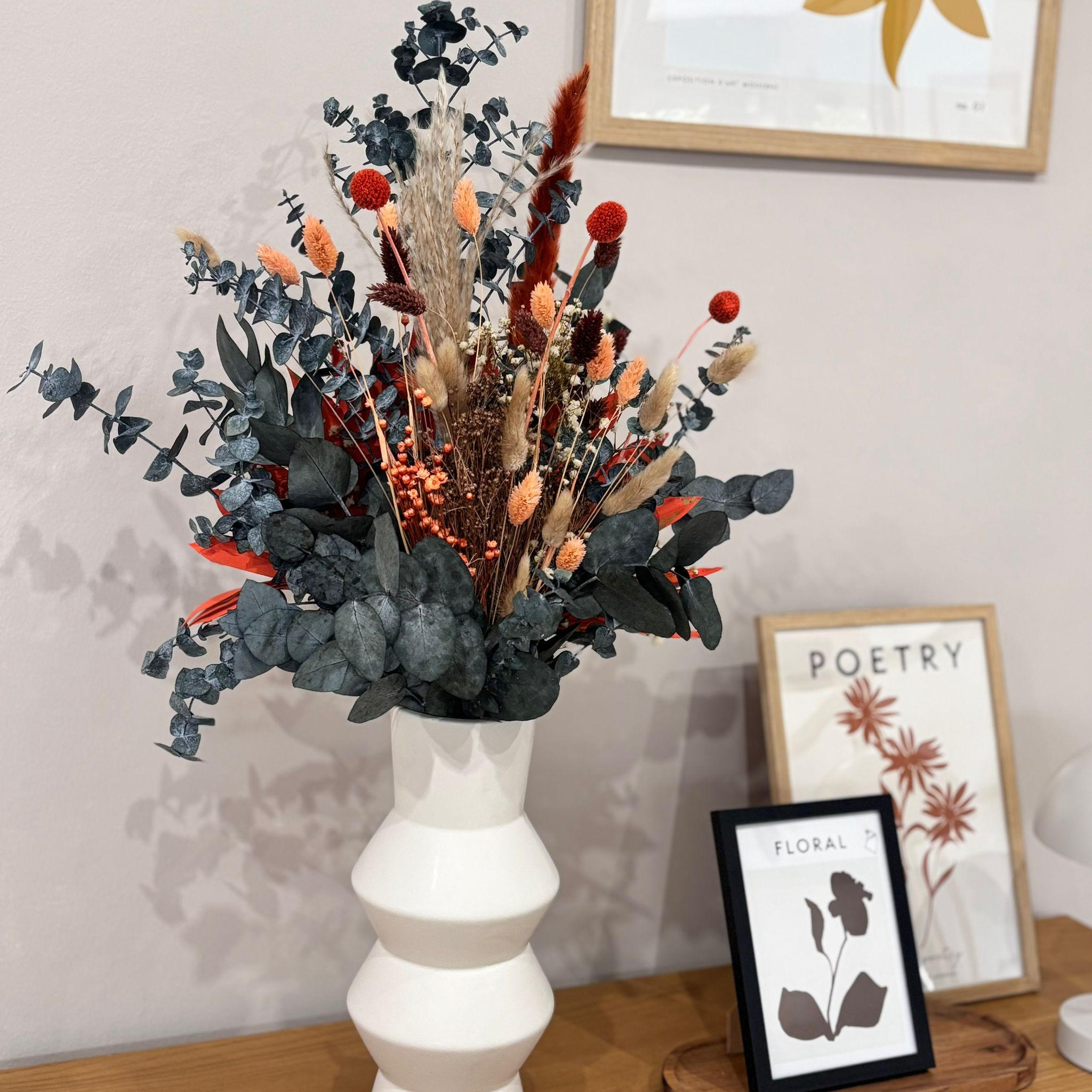 TROCKENBLUMEN Strauß Touch of Autumn - Orange, Naturmaterialien (50cm) - Lykke & You