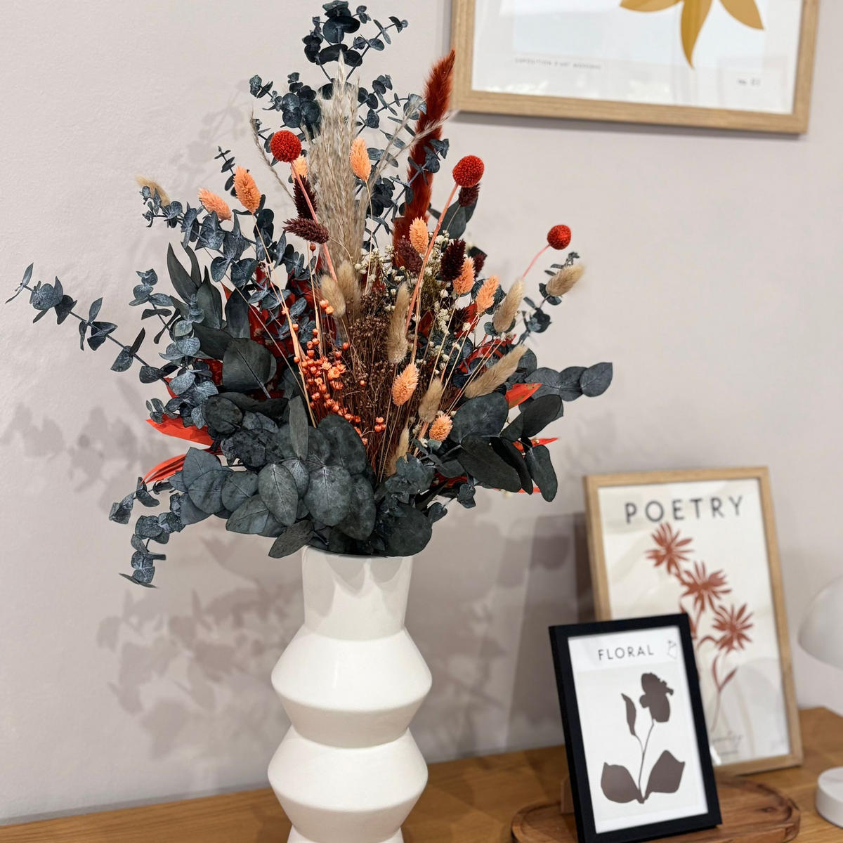 TROCKENBLUMEN Strauß Touch of Autumn - Orange, Naturmaterialien (50cm) - Lykke & You