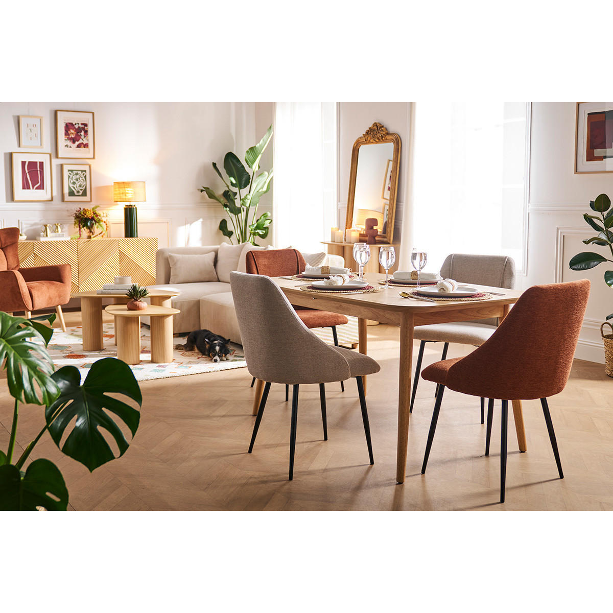 ESSTISCH Ausziehbar Esche Naturell L90-130 NORDECO - Naturfarben, Holz (90/90/75cm) - Miliboo